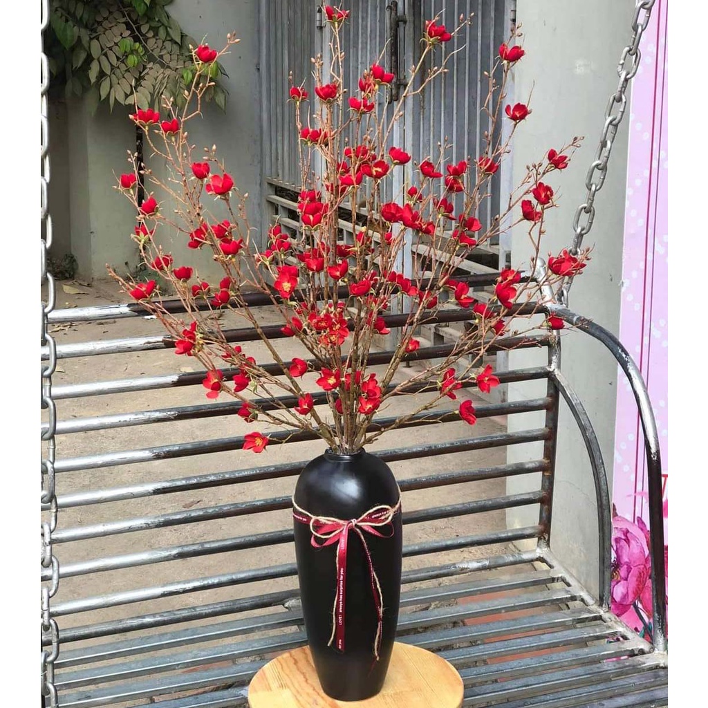 Lọ hoa Bình hoa decor trang trí dáng vintage - Gốm sứ Bát Tràng cao cấp - Đen