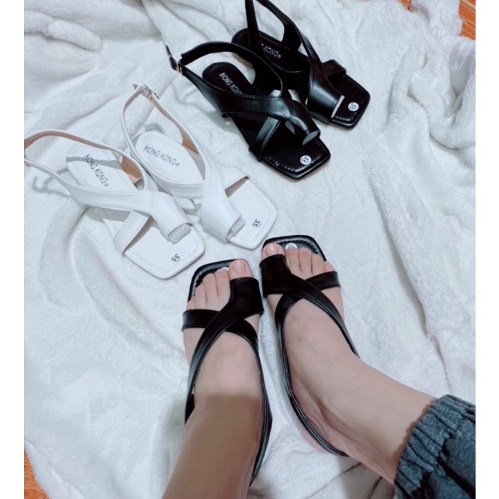 ZZ99- Dép sandal thời trang, xỏ ngón mũi vuông