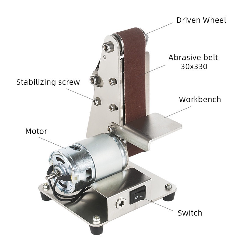 Máy đai cát mini đánh,Máy mài đai nhám,Máy Mài Thủ Công, bóng tự làm có thể cắt cạnh bàn mài góc cố ​định- Người bán địa