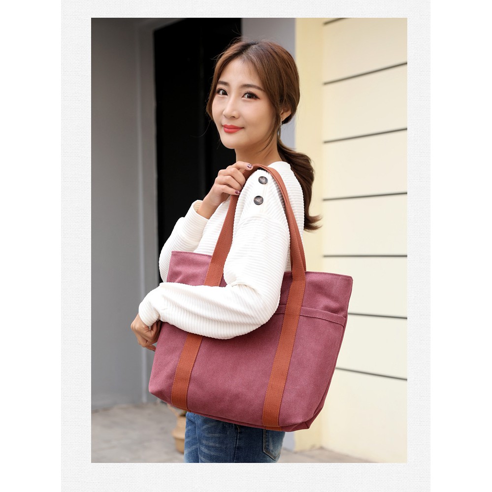 Túi Tote canvas vintage nữ cao cấp – KVKY – 895