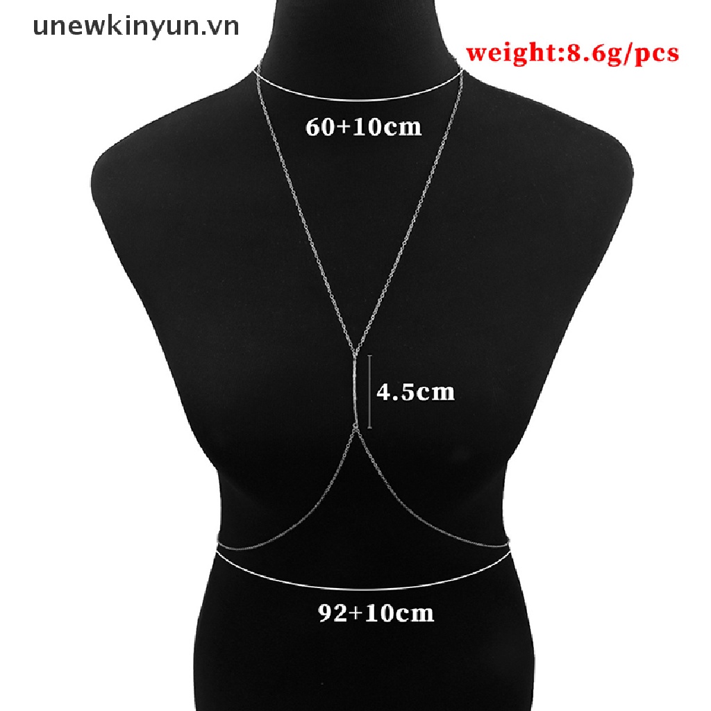 Chuỗi dây xích đeo ngực bằng kim loại phối trang phục bikini thời trang quyến rũ cho nữ