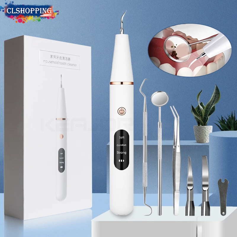 Thiết Bị Làm Sạch Răng Loại Bỏ Mảng Bám Bằng Sóng Âm Có Đèn LED