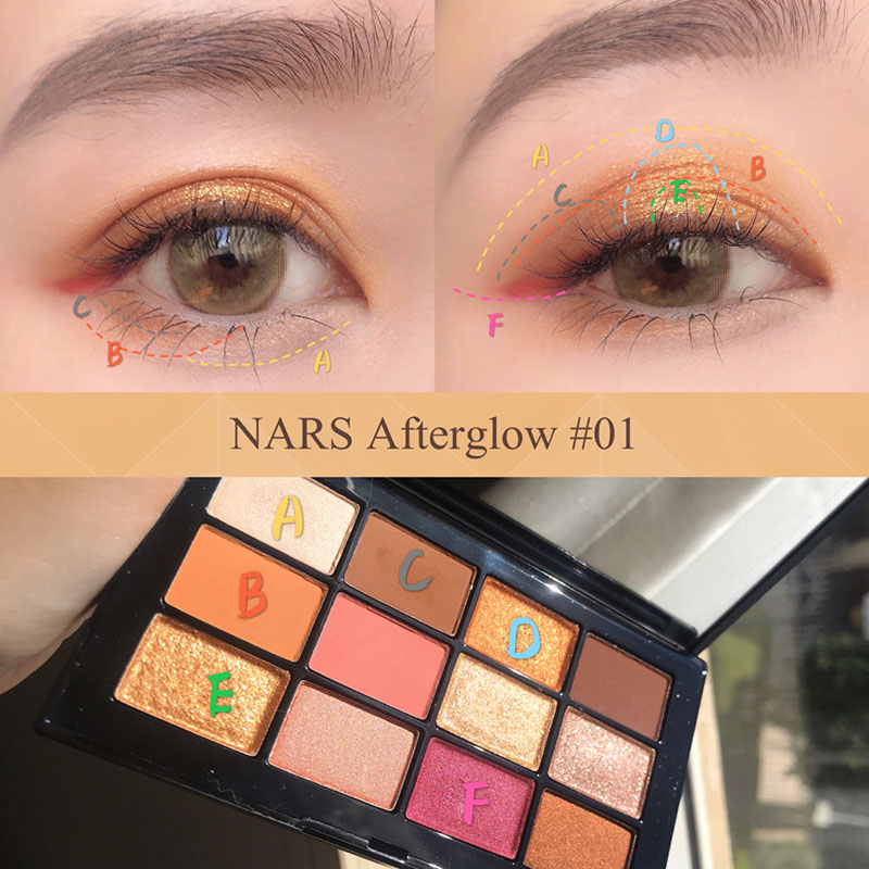 Bảng phấn mắt Nars 12 màu sắc tông màu hoàng hôn trang điểm thời trang