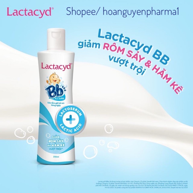 Lactacyd BB 250ml - giảm rôm sảy và hăm kẽ cho bé