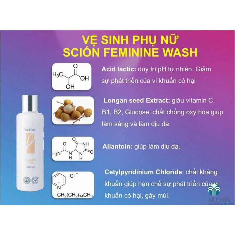 Dung dịch vệ sinh [🚚Free ship] làm hồng & se khít vùng kín - Nuskin Scion - Sản phẩm vệ sinh phụ nữ.