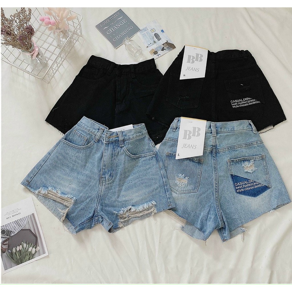 Quần sọt jean nữ HANOIJEAN - Quần short nữ túi họa tiết quần đùi nữ hàng VNXK | BigBuy360 - bigbuy360.vn