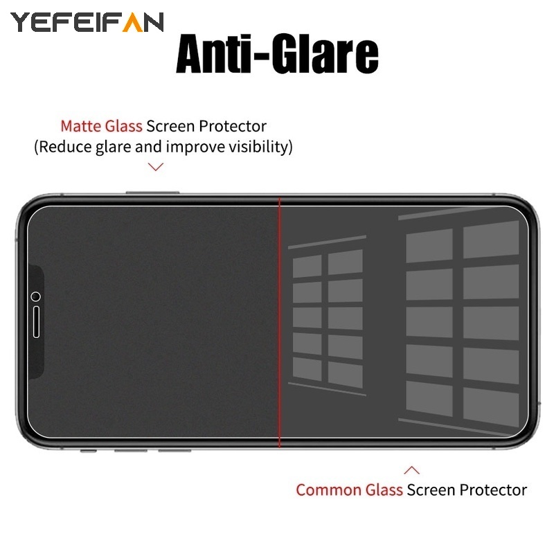 Kính cường lực nhám bảo vệ màn hình thích hợp cho IPhone 13 Pro Max 13 12 Mini 11 Pro XS Max X XR SE 2020
