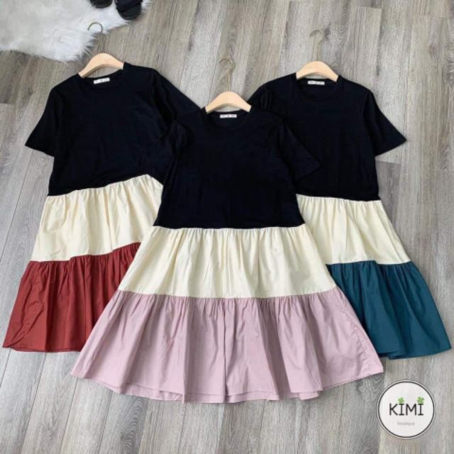 Váy bầu thời trang thiết kế chất cotton 100% co giãn tốt pha đũi hàng freesize từ 45 đến 70kg