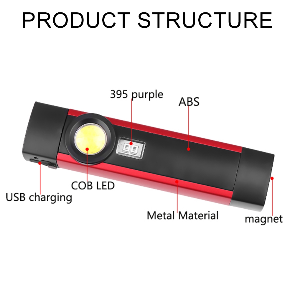 Đèn pin LED chip COB cổng sạc USB nam châm tiện dụng