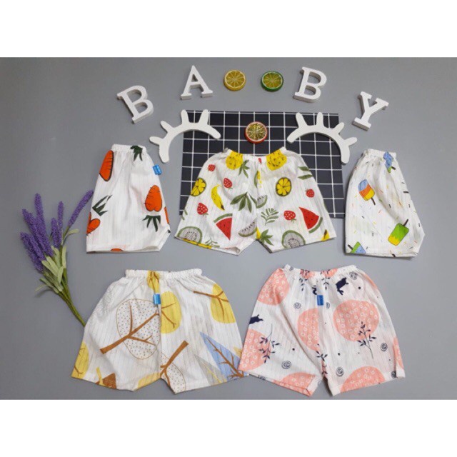 Quần đùi cotton giấy MÁT MỊN cho bé ( set 10 chiếc )