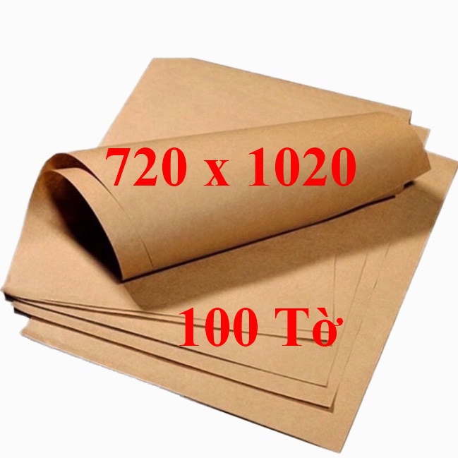 Giấy gói hàng  kraft 720 x 1020mm 100 tờ định lượng 80 gsm