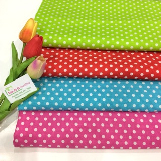 V262🌈 VẢI TWILL HOẠ TIẾT CHẤM BI MAY ĐỒ CHO DOLL, OBITSU, DIY, HANDMADE, QUILTING, DECOR, SCRUNCHIES....
