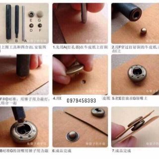 Set 50 bộ cúc bấm 15 li 4 thành phần