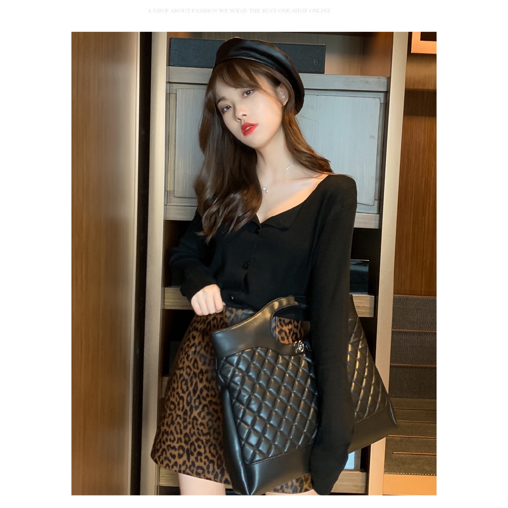 SUXI Áo khoác cardigan dệt kim dài tay màu trơn form rộng thời trang mùa thu cho nữ