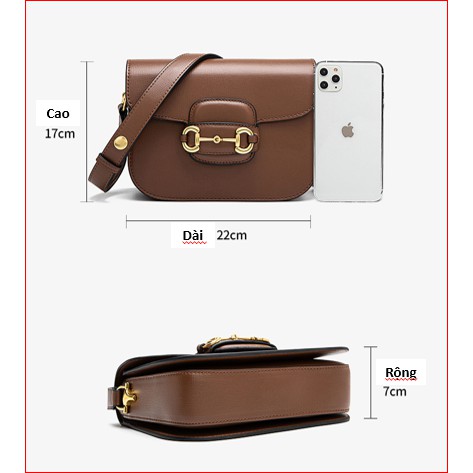 [Mẫu mới nhất 2020] Túi xách nữ đeo chéo GG Hàm thiếc ngựa size 22 cm | BigBuy360 - bigbuy360.vn