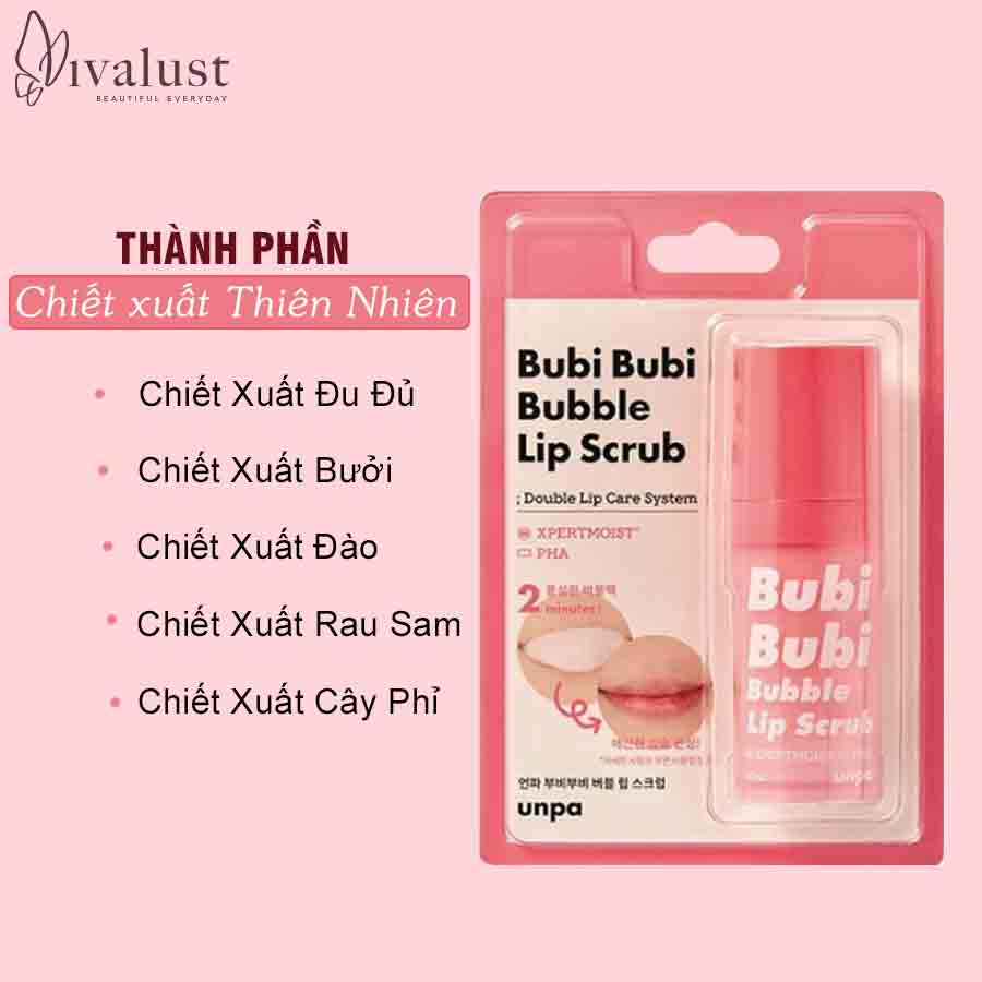 Tấy Tế Bào Chết Môi Sủi Bọt Unpa BUBI BUBI Bubble Lip Scrub