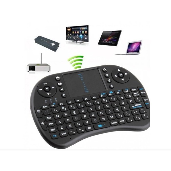 Bàn phím mini không dây cho Smart Tivi, TV Box, Laptop  - Pin sạc