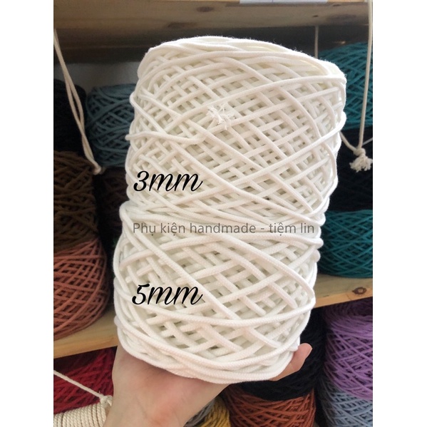 Dây dệt tim có lõi thắt macrame, túi handmade