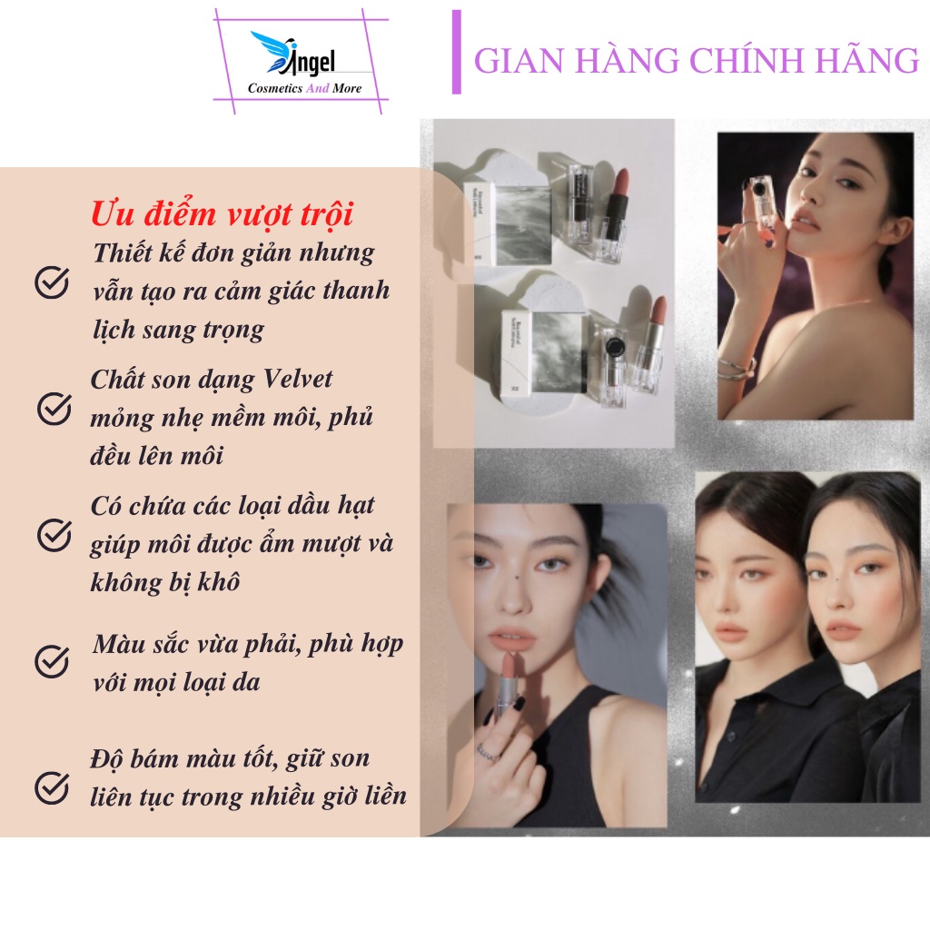 Son thỏi lì 3CE Record of Soft Universe Soft Matte Lipstick 3.5g full box chính hãng