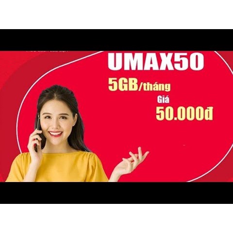 Sim UMAX50N đăng ký trực tiếp trên sim đang sử dụng- Chỉ 50k/Tháng,có thể nghe gọi,truy cập miễn phí Youtube, Facebo..vv