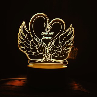 Đèn ngủ 3d THIÊN NGA FOREVER, đèn trang trí, quà tặng sinh nhật, quà tặng tình yêu