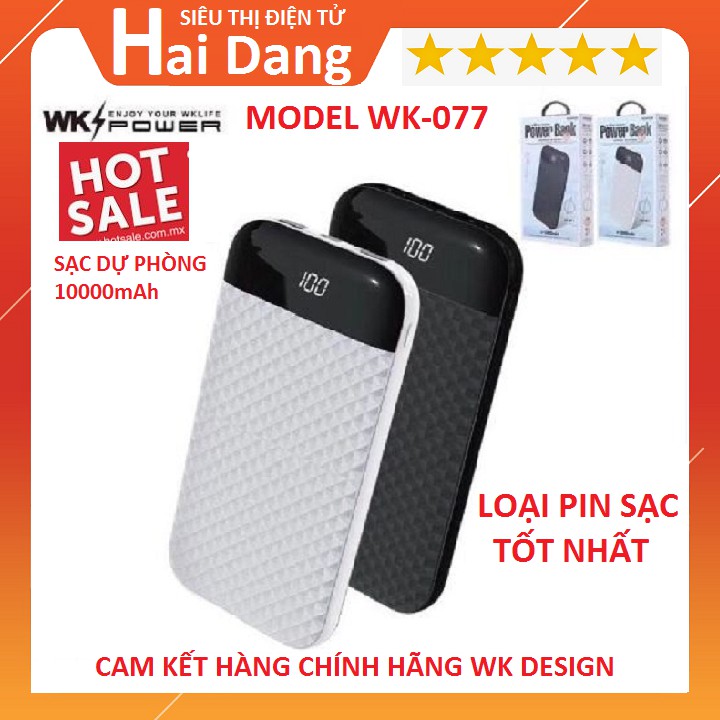 Pin Sạc Dự Phòng Chính Hãng WK Design Model WP-077 Dung Lượng 10000mAh