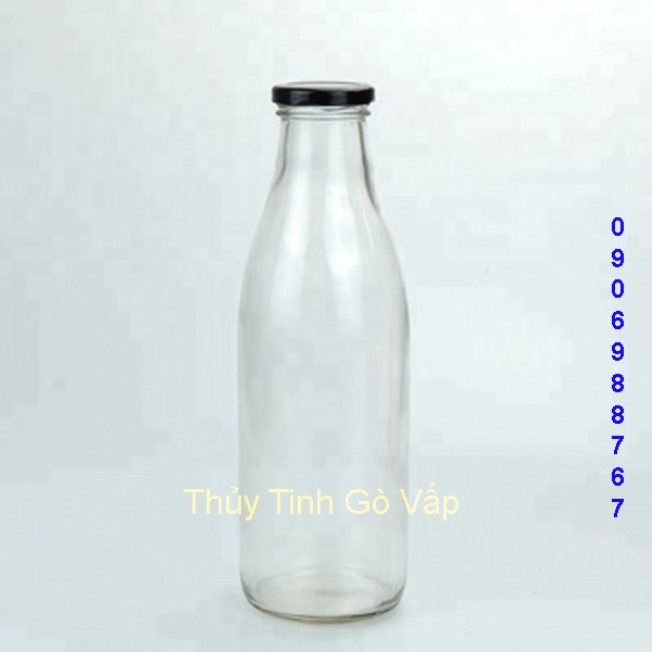 Chai thủy tinh nắp thiếc 1000ml, đựng sữa, sinh tố, nước ép trái cây. | BigBuy360 - bigbuy360.vn