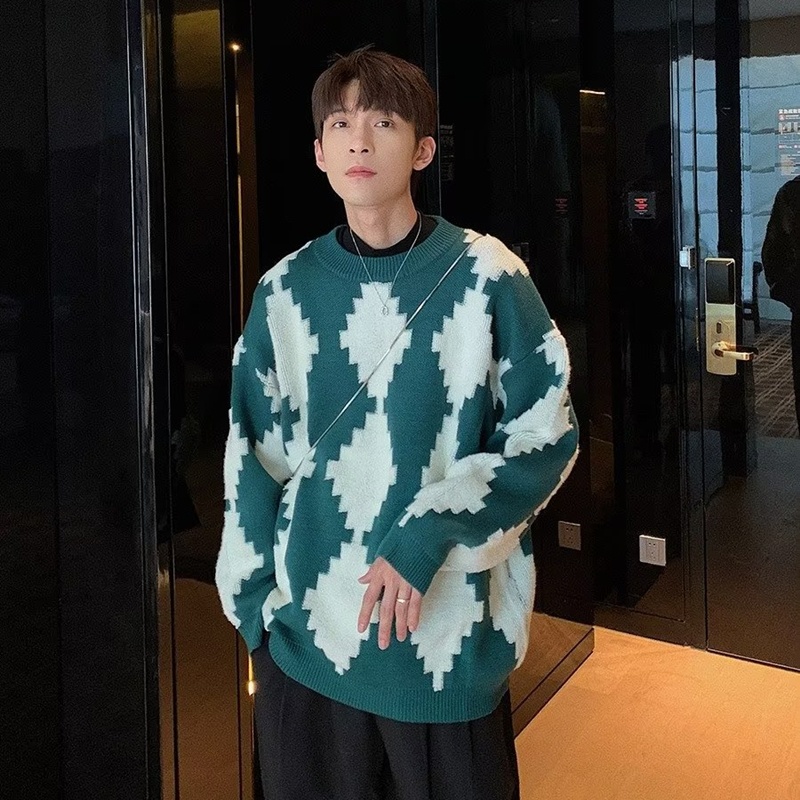 Áo Sweater Cổ Tròn Dáng Rộng Phong Cách Hàn Quốc Thời Trang Thu Đông Dành Cho Nam S-3xl