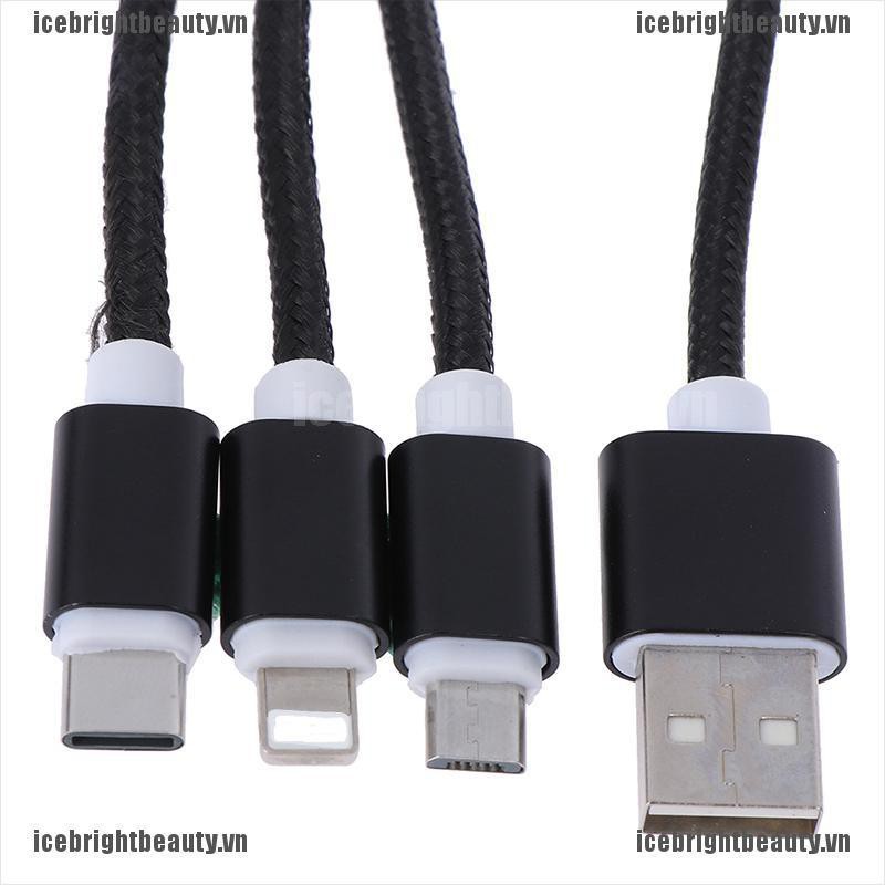 Dây Cáp Sạc Usb Type C 3 Trong 1 Đa Năng Tiện Dụng Cho IOS Android