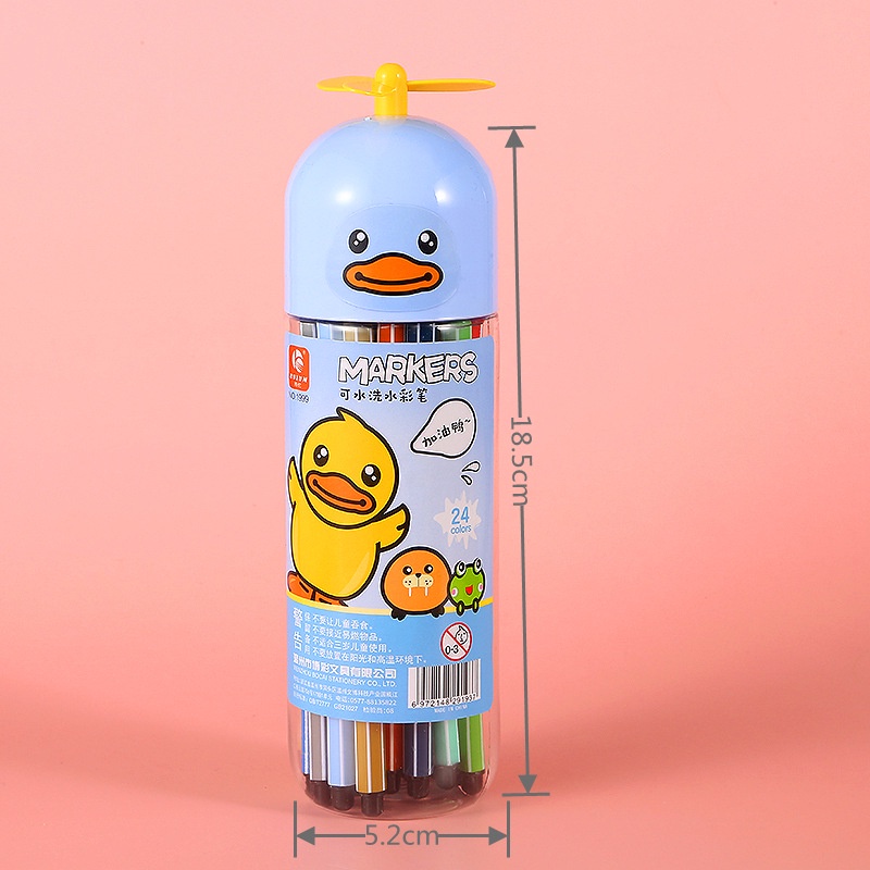 Bút lông màu, bút dạ hình chú vịt 24 cây cho bé sáng tạo