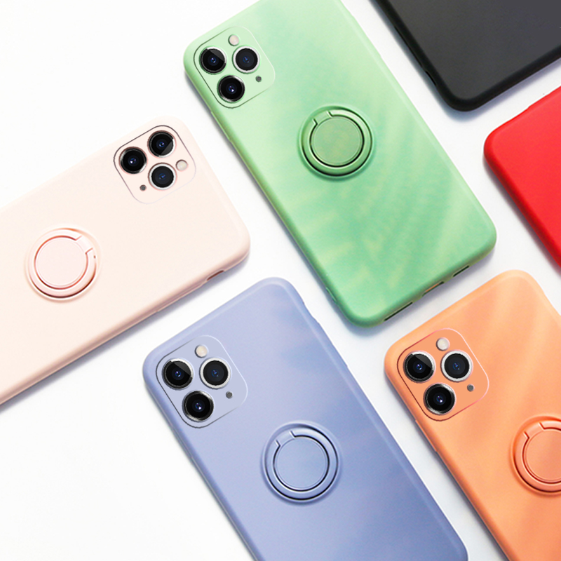 Ốp Điện Thoại Silicone Mềm Mỏng Chống Sốc Có Vòng Nhẫn Cho iPhone 14 13 12 11 Pro MAX X XR XS MAX 8 7 Plus + SE 2020