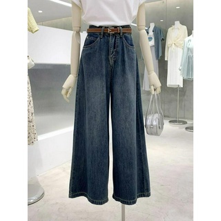 Quần Jean Ống Thẳng Rộng Nữ Mùa Thu Đông, Eo Cao Thùng Thình, Cảm Giác Rủ Xuống, Kích Thước Lớn, Quần Đùi Rộng Của