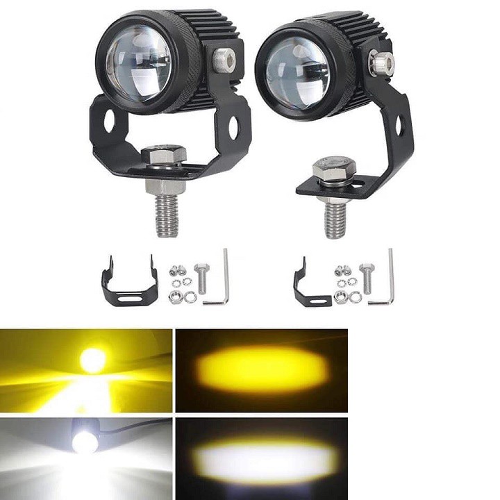 Trợ sáng mini Driving light sáng vàng trắng 2 chức năng Giá 1 Cái