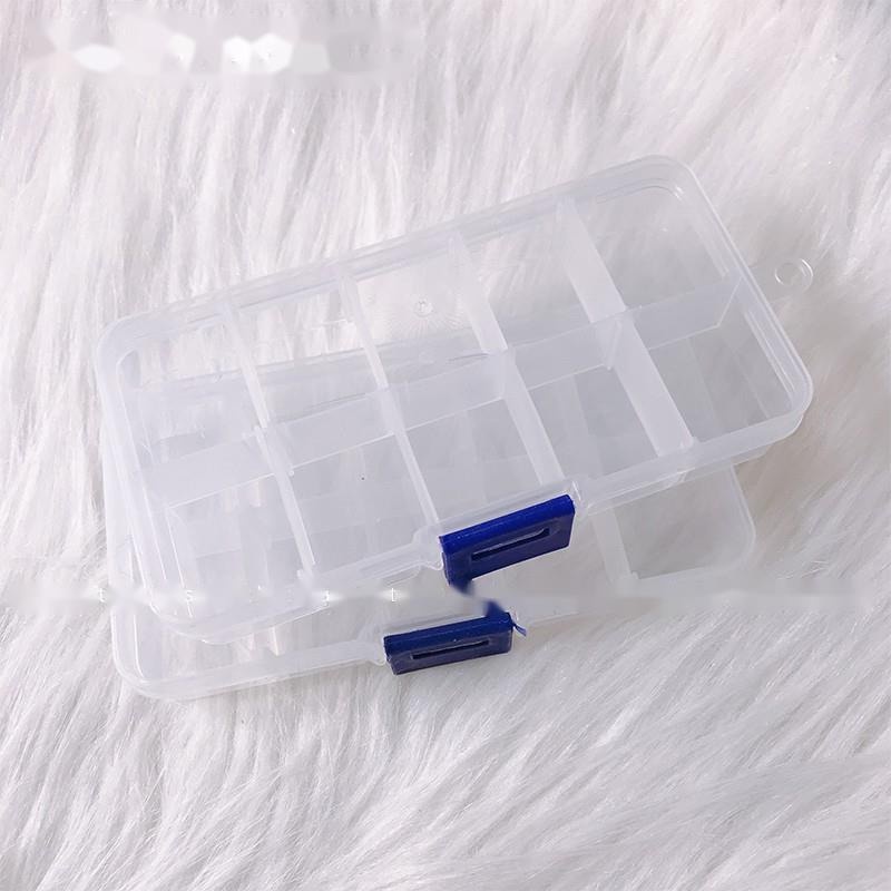 Hộp Nhựa Trong Suốt 10 Ngăn Đựng Trang Sức Tiện Dụng