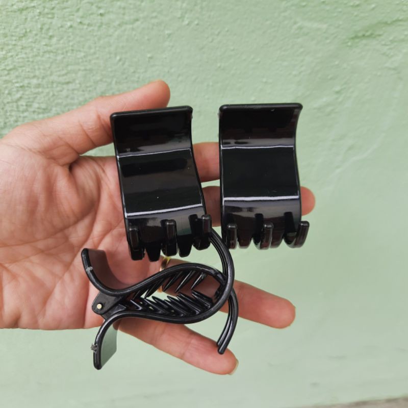 Lố 12 kẹp tóc 5 răng loại bóng màu đen
