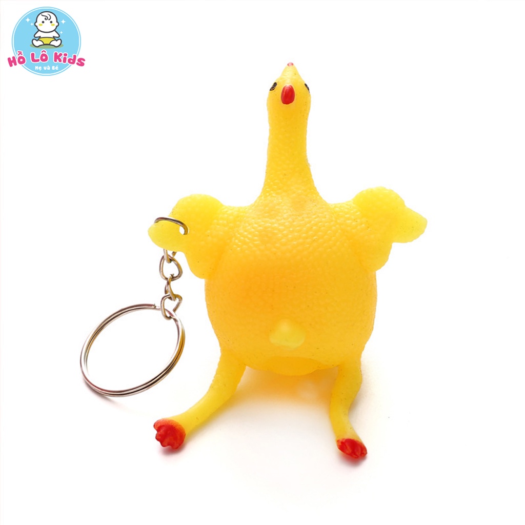 Móc khóa gà đẻ trứng ngộ nghĩnh , móc chìa khóa gà silicon giảm stress Hồ Lô Kids