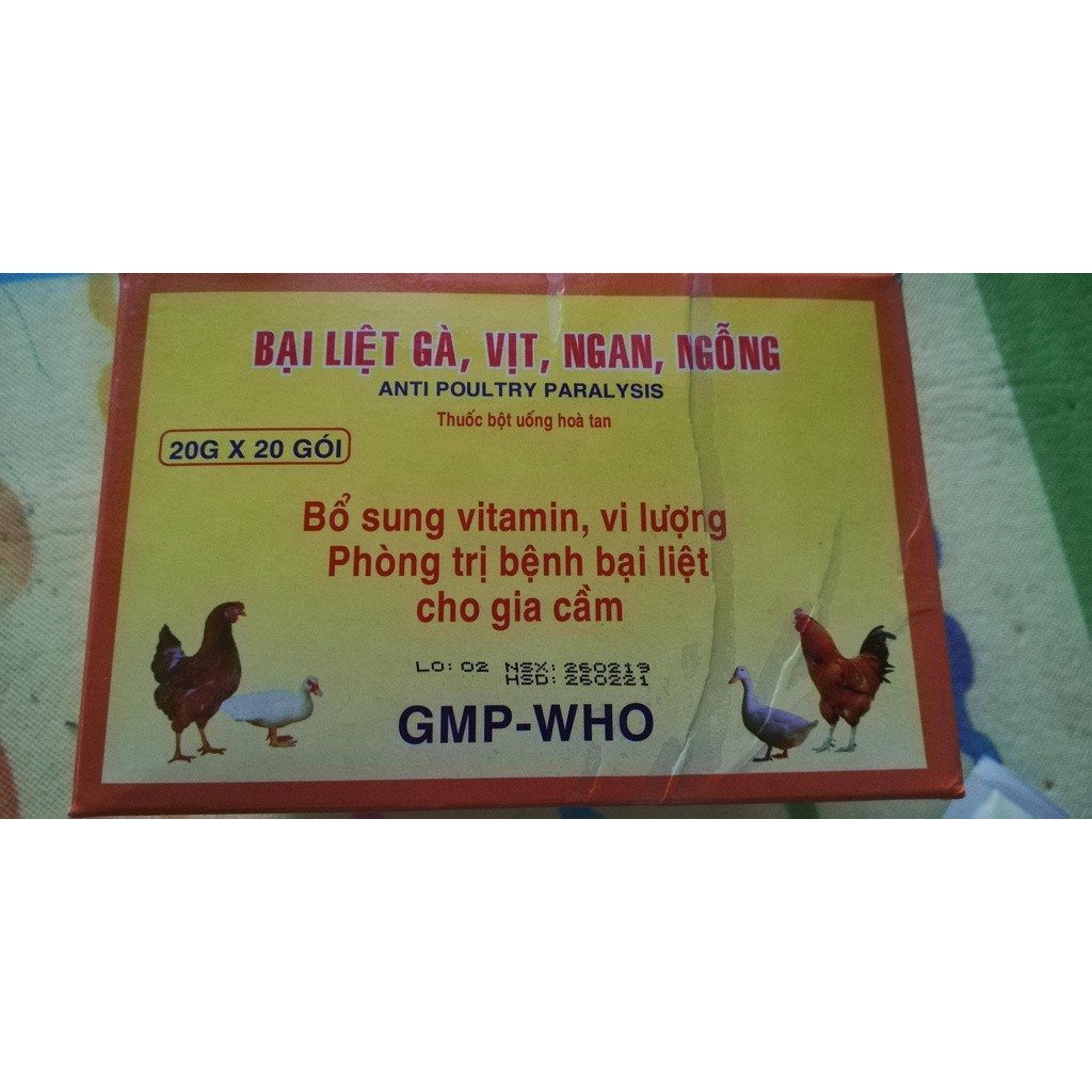 5 gói PHÒNG VÀ TR-Ị BỆNH BẠI LIỆT GÀ, VỊT, NGAN, NGỖNG, CHIM CẢNH,GÀ CHỌI, GÀ ĐÁ.