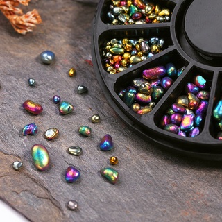 BORN PRETTY Hộp cườm đính trang trí móng tay 3D thiết kế hình học màu hồng vàng