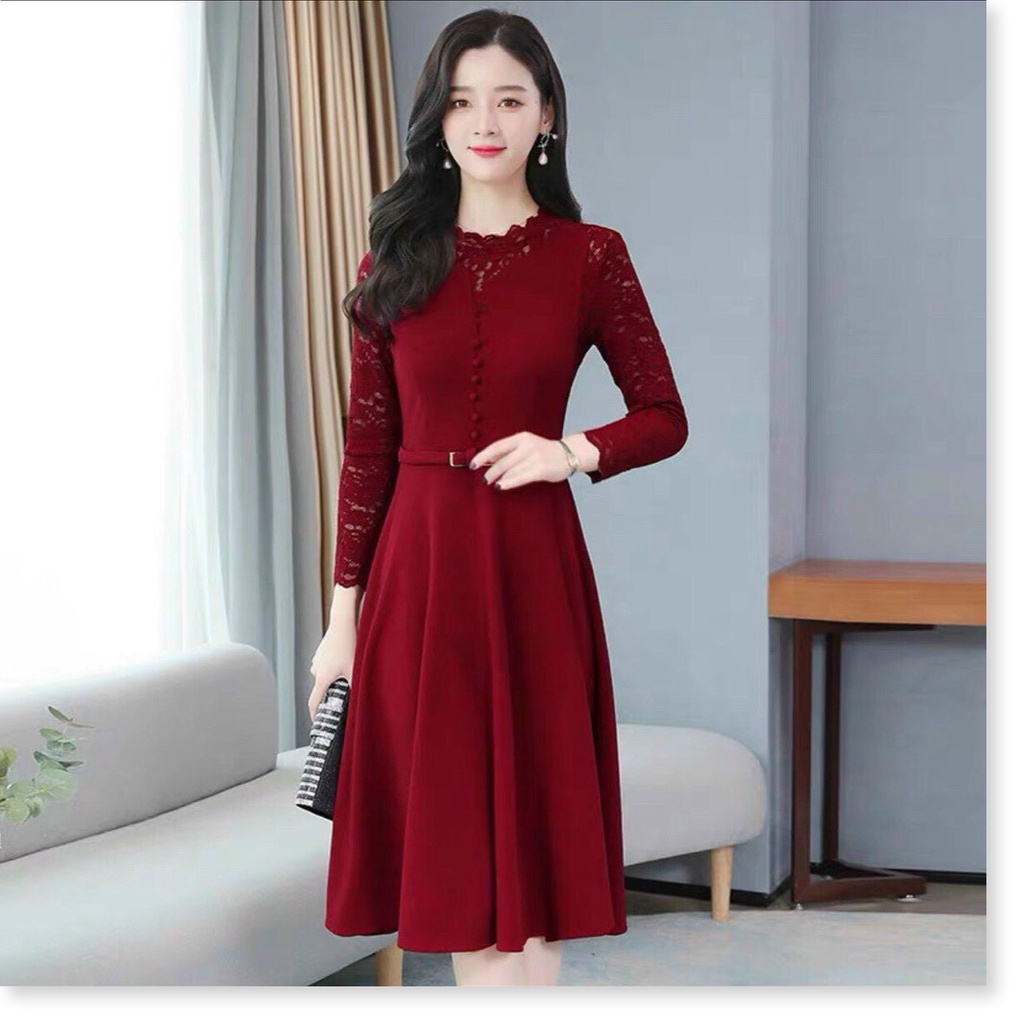 Đầm poly 2 da phối voan nữ siêu xinh cho các chị em KME FASHION