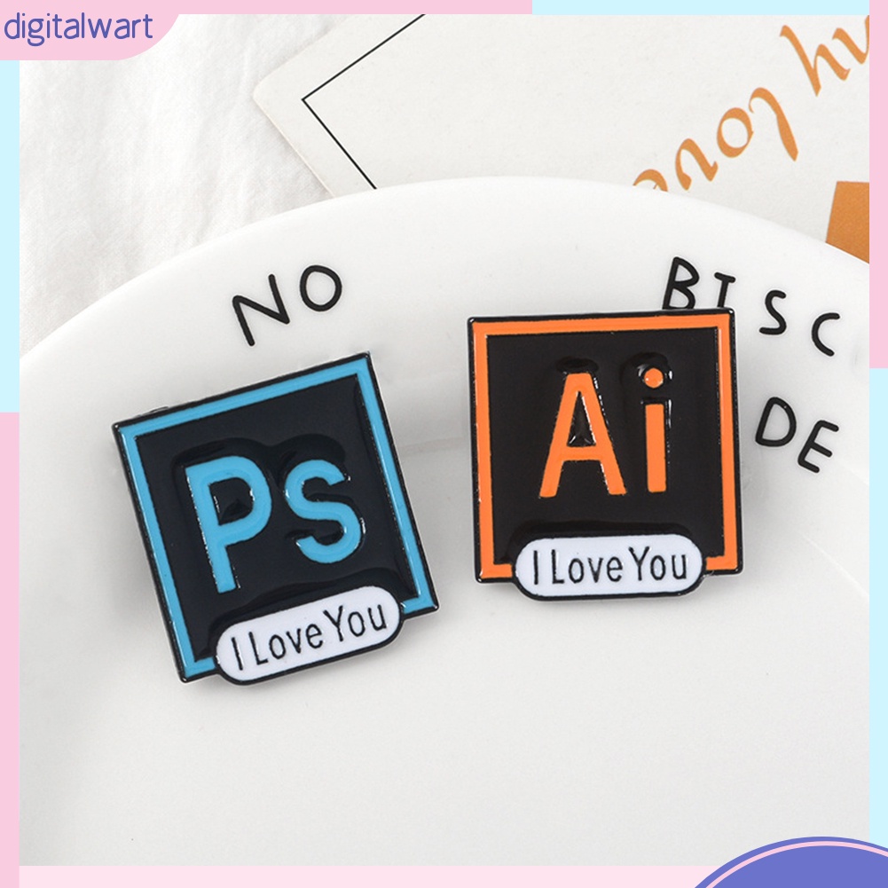 Ghim Cài Áo In Chữ I Love You Xinh Xắn