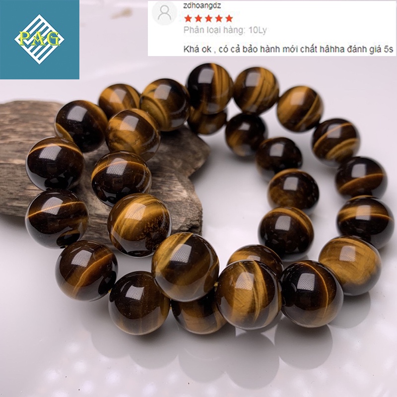 Vòng Tay Đá Phong Thủy Màu Vàng Nâu - Tặng Hộp Đựng Cao Cao Cấp