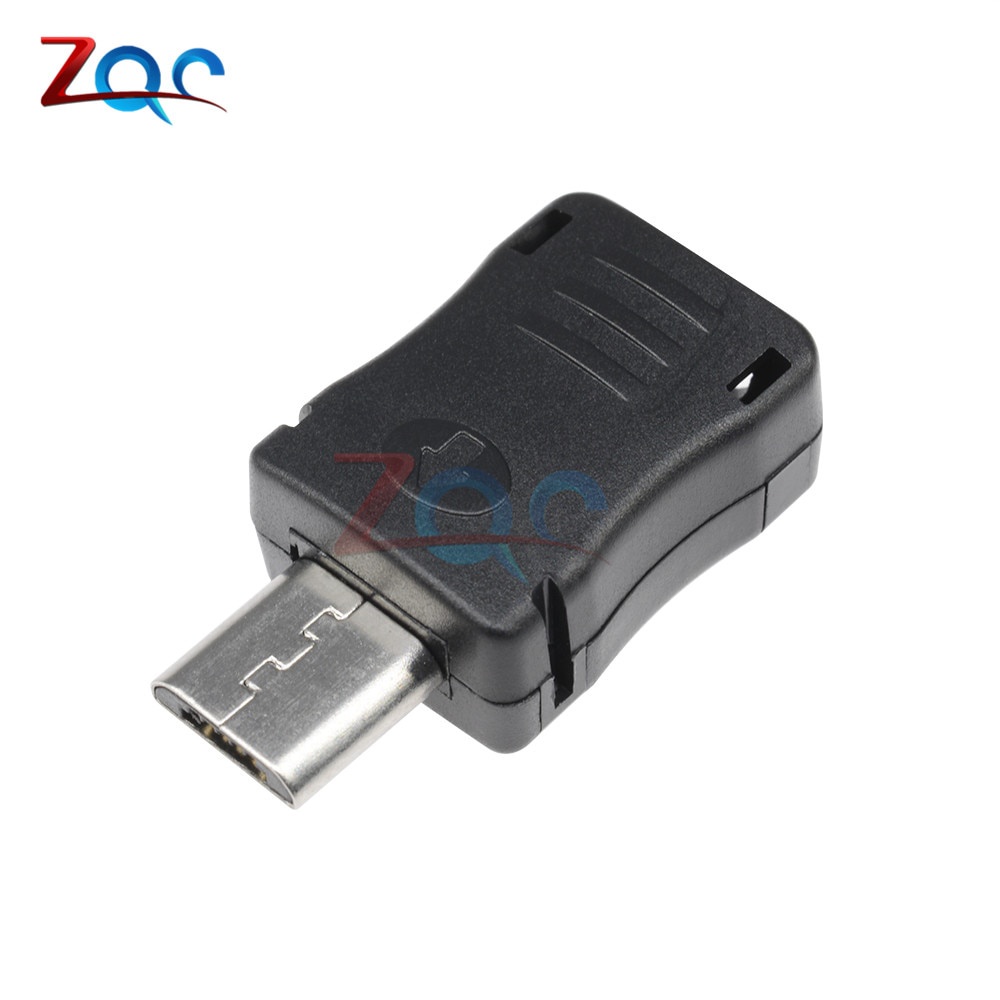 Set 10 Ổ Cắm micro usb 3 Chấu Chữ t Kèm Vỏ Nhựa