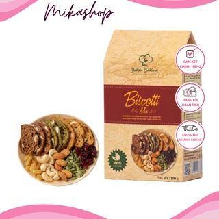 [ĂN VẶT MẸ BẦU] Biscotti mix 3 vị: Vani, Trà Xanh, Socola thơm ngon cho mẹ bầu KL 100gr