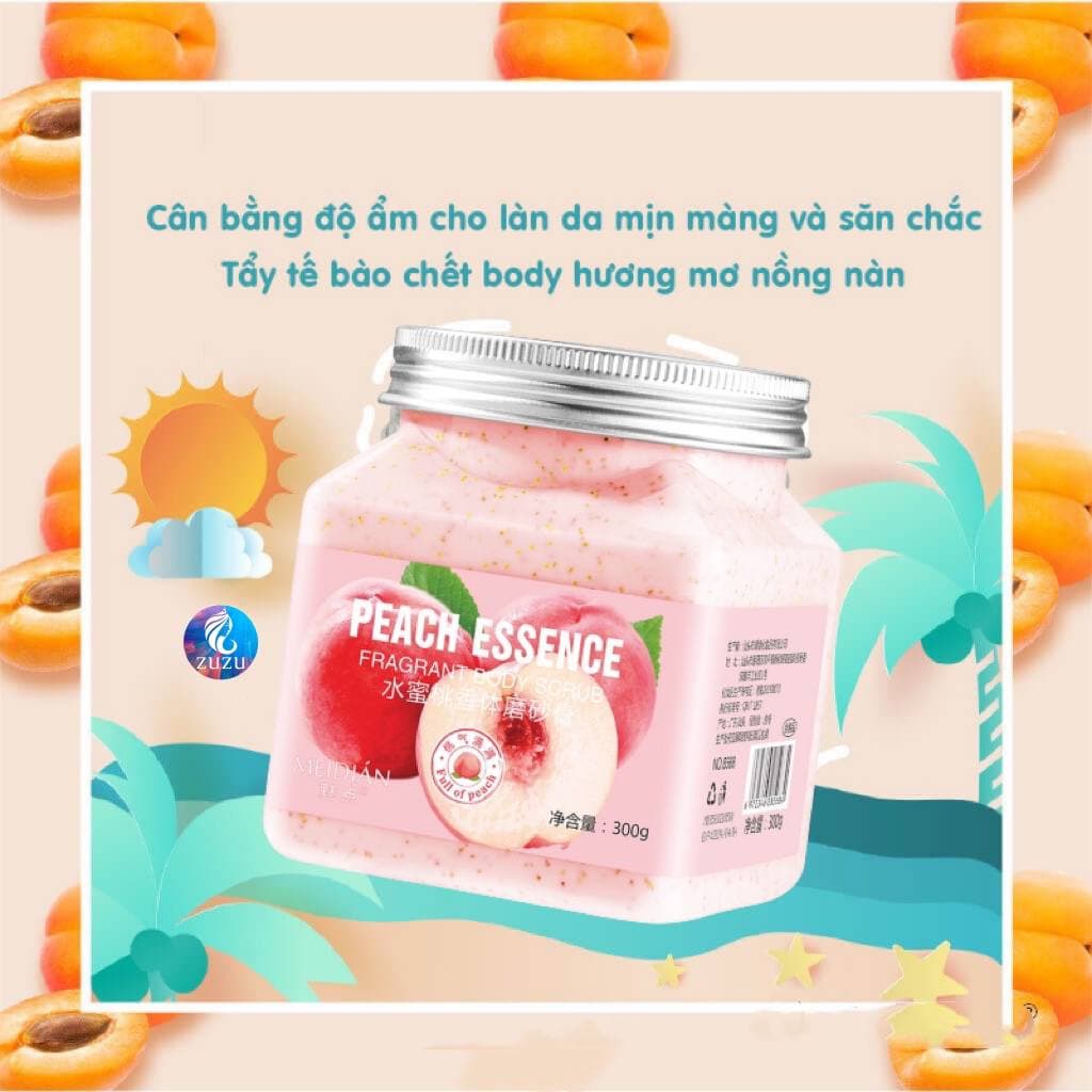 300g Tẩy tế bào chết Body cải thiện da viêm lông, sáng da Tẩy da chết đào, bơ, xoài ZUZU Cosmetic