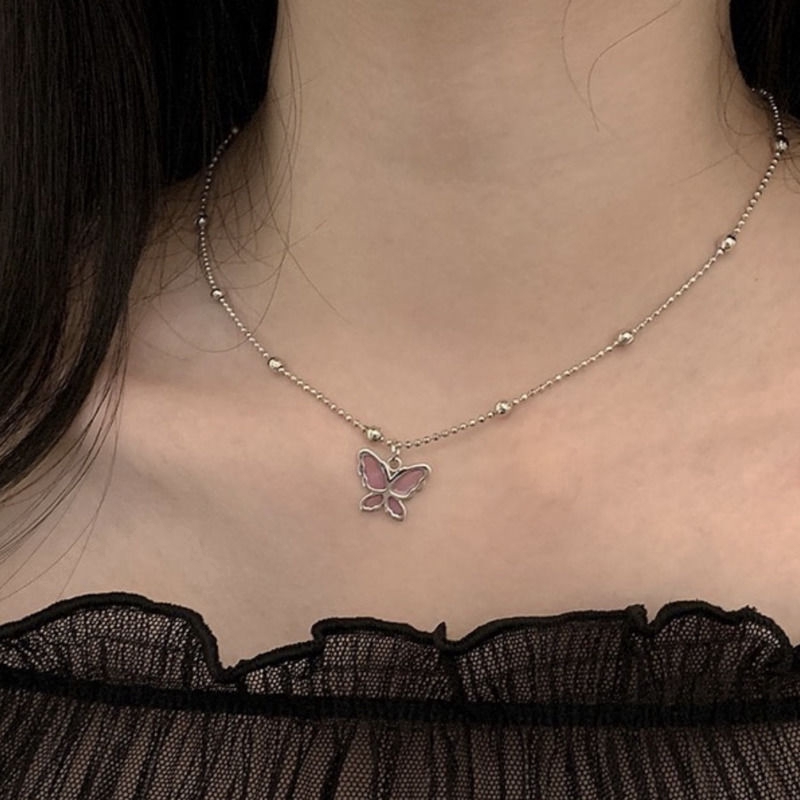 Dây Chuyền Hình Bướm Tím Phong Cách Hàn Quốc Xinh Xắn Cho Nữ