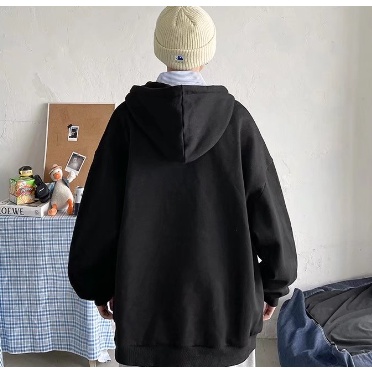 Áo Khoác Khóa Kéo Dáng Rộng Màu Sắc Đơn Giản Thời Trang Mùa Thu Phong Cách Hàn Quốc Cho Nam