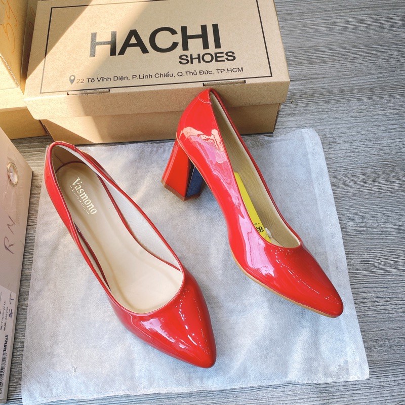 Sandal nữ quai ngang gót meca trong cao7cm Hachi shoes A679