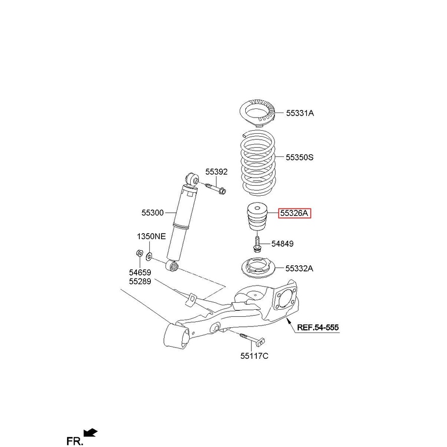 Cao su tăm bông giảm chấn sau KIA FORTE/CERATO  - Mã phụ tùng 553260Q000