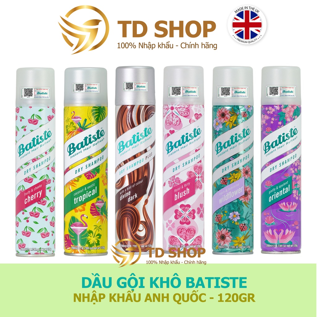 Dầu gội khô Batiste Dry Shampoo 200ml - TD Shop