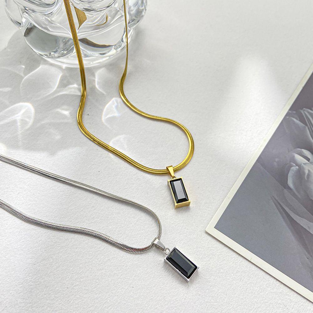 AROMA Vòng Cổ Choker Mặt Khối Lập Phương Đơn Giản Sáng Tạo Phong Cách Hip Hop Hàn Quốc